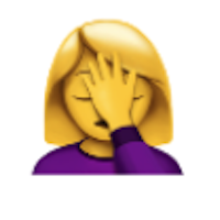 cartoon colored woman facepalming emoji